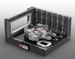 Docking Bay 327 display diorama + Millennium-Falcon mini-build mods