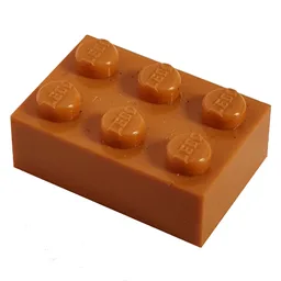 Modulex Brick 2 x 3 with LEGO on Studs / Modulex Orange