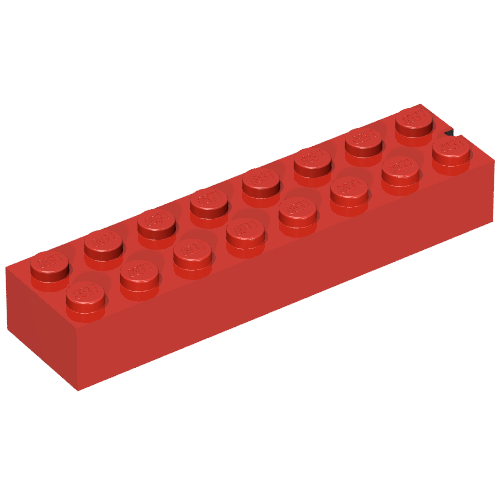 Lego Brick 2 x 8 without Bottom Tubes, 1 End Slot