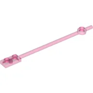 Bar 1 x 12 with 1 x 2 Plate End with Hollow Studs and 1 x 1 Round Plate End / Trans-Dark Pink