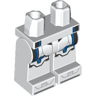 Lego Hips and White Legs with Clone Trooper Armor, Blue Markings print / White
