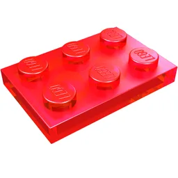 Plate 2 x 3 / Trans-Red