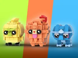 Browt, Pombon, Gecqua Brickheadz LEGO MOC - Poké Mon