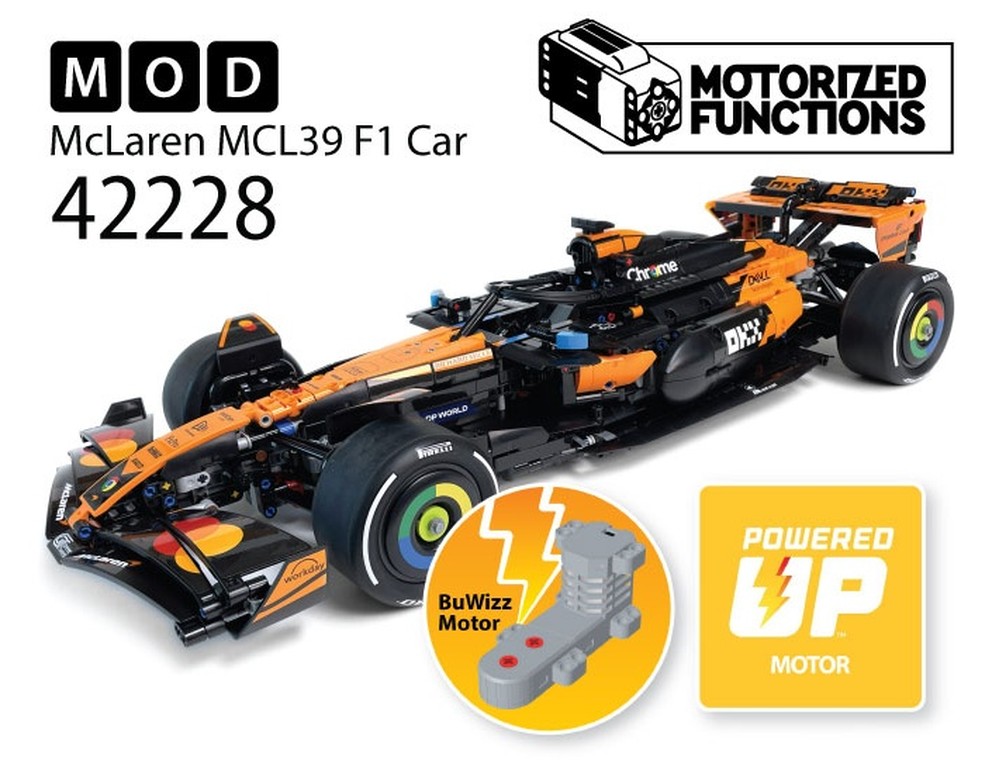 Lego 42228 McLaren MCL39 F1 Car RC MOD for Powered Up & BuWizz Mortors