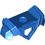 Minifig Neckwear Armor with Pentagonal Hole in Front, 2 Studs on Back, and Angular Shoulders with Trans-Dark Blue Ridges Pattern / Blue