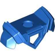 Lego Minifig Neckwear Armor with Pentagonal Hole in Front, 2 Studs on Back, and Angular Shoulders with Trans-Dark Blue Ridges Pattern / Blue