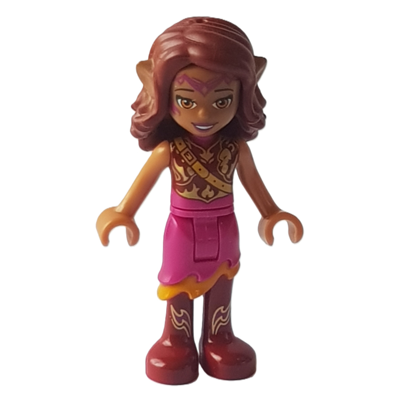 Lego Azari Firedancer in Magenta and Gold Outfit with Belt over Torso