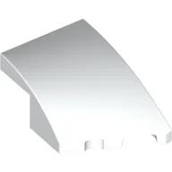 Brick Wedged, Curved 3 x 2 with Stud Notch Right / White