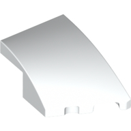 Lego Brick Wedged, Curved 3 x 2 with Stud Notch Right / White
