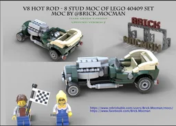 V8 HotRod 8 Stud - Dark Green Convertible (Updated) (FREE)