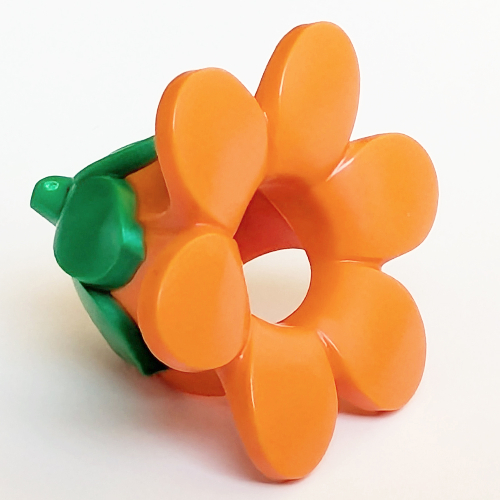 Lego Costume / Mask, Flower with Bright Green Stem / Orange