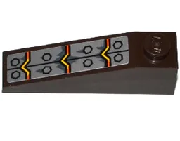 Slope 18 4 x 1 with Bolted Metal Plates and Lava Pattern (Sticker) - Set 70321