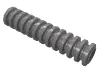 Hose, Ribbed 7mm D. 4L / 3.2cm / Flat Silver
