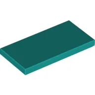 Tile 2 x 4 with Groove / Dark Turquoise
