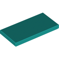 Lego Tile 2 x 4 with Groove / Dark Turquoise