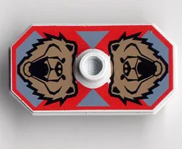 Shield Rectangular with Stud, Knights Kingdom Santis Bear Print (Non-Sticker)