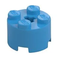 Brick Round 2 x 2 with Axle Hole / Dark Azure
