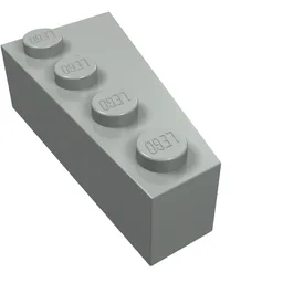 Brick Wedged, Angled 4 x 2 Left / Light Gray