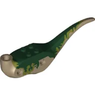 Animal Body Part, Dinosaur, Dilophosaurus Body with Dark Green and Olive Green Markings Print / Dark Tan