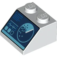 Brick Sloped 45° 2 x 2 with Computer Screen, Radar Print / White