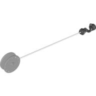 Lego Duplo Winch Drum Narrow with White String and Black Thin Hook with Stud Case, Fixed / Light Bluish Gray