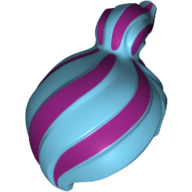 Lego Hair Ponytail Off-center with Magenta Stripes Print / Medium Azure