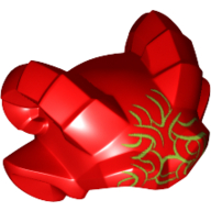 Lego Head Top Gargoyle Horns and Ears with Lime Print / Red