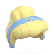 Lego Hair Bun with Bright Light Blue Ribbon pattern / Bright Light Yellow