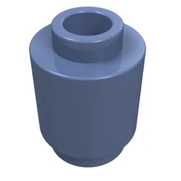 Brick Round 1 x 1 Open Stud / Sand Blue