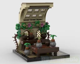 Professor Sprout's herbology classroom mini dioramma