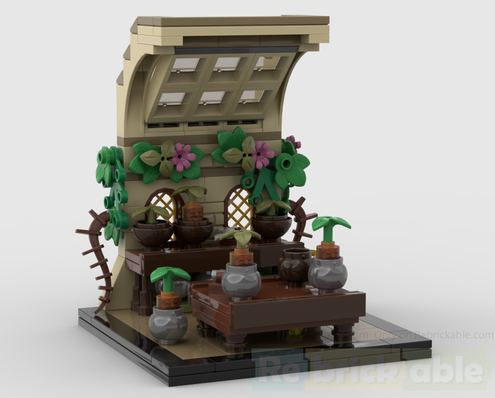 Lego Professor Sprout's herbology classroom mini dioramma