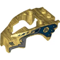 Fairing, Fly Wheel, Lion Shape with Gray Mane and Dark Blue Feathers Print / Pearl Gold