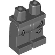Lego Hips and Dark Bluish Gray Legs with Torn Sections Print / Dark Bluish Gray