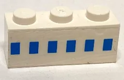 Brick 1 x 3 with Ferry Squares Light Blue Pattern (Sticker) - Set 1554