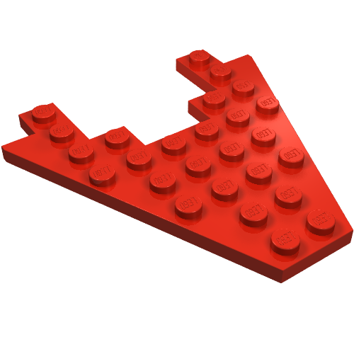Lego Wedge Plate 8 x 8 with 3 x 4 Cutout / Red
