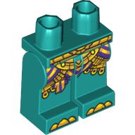 Lego Hips and Dark Turquoise Legs with Gold Belt, Knee Pads, Skirt with Dark Purple Trim print