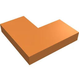 Tile 2 x 2 Corner / Medium Nougat