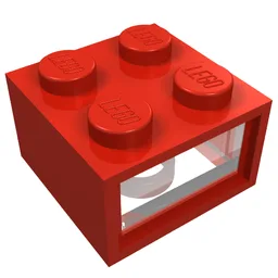 Light Brick 2 x 2 Type 1 - 4.5V [Complete] / Red