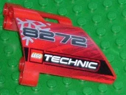 Technic, Panel Fairing #23 Large Short, Small Hole, Side B with '8272', Snowflake, and LEGO TECHNIC Logo Pattern (Sticker) - Set 8272