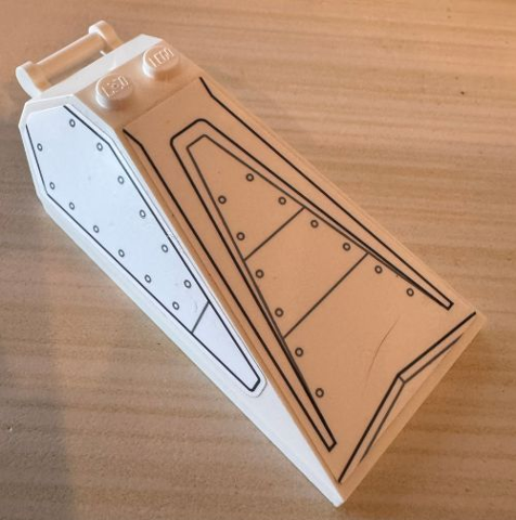Lego Windscreen 8 x 4 x 2 with 2 Studs and Bar Handle with Black Armor Plate Outlines and Rivets Pattern on Top and Both Sides (Stickers) - Set 75342