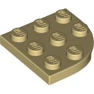 Plate Round Corner 3 x 3 / Tan