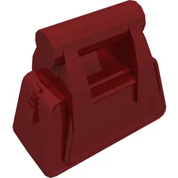 Bag / Handbag / Purse Angular with Zipper [Plain] / Dark Red