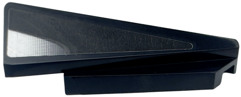 Lego Wedge 5 x 1 x 1 1/3 with 4 x 1 Base Right with White and Silver Window Frame Pattern (Sticker) - Set 76918