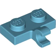 Plate Special 1 x 2 with Clip Horizontal on Side / Medium Azure