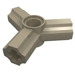 Technic Axle and Pin Connector Angled Triple [120° Offset] / Dark Tan