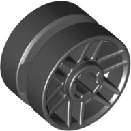 Wheel 14mm D. x 9.9mm with Centre Groove, Fake Bolts and 6 Spokes / Black