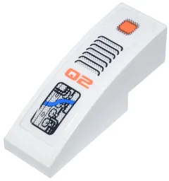 Slope, Curved 3 x 1 with 'Q2' and Circuitry and Vent Pattern (Sticker) - Set 7648