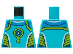 Torso Lime Trim and Dark Azure Double Circular Arrows Logo Pattern / Medium Azure