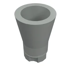 Plant, Palm Tree Trunk - Short Connector, Axle Hole with 4 Inside Prongs / Light Gray