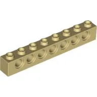 Technic Brick 1 x 8 [7 Pin Holes] / Tan